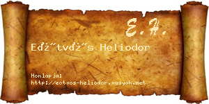 Eötvös Heliodor névjegykártya